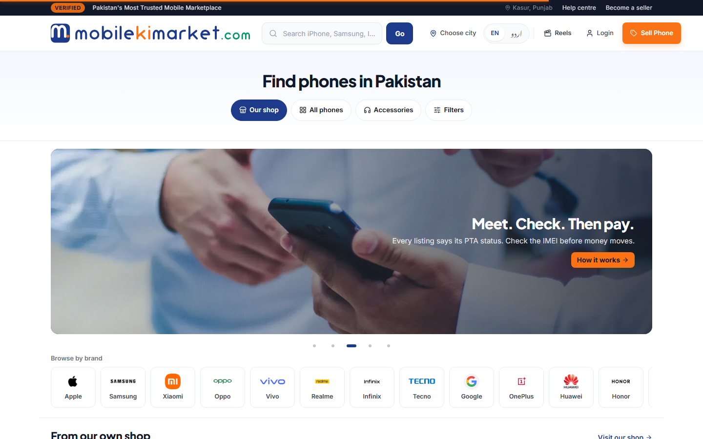 mobilekimarket.com, a website built by Tawaklr